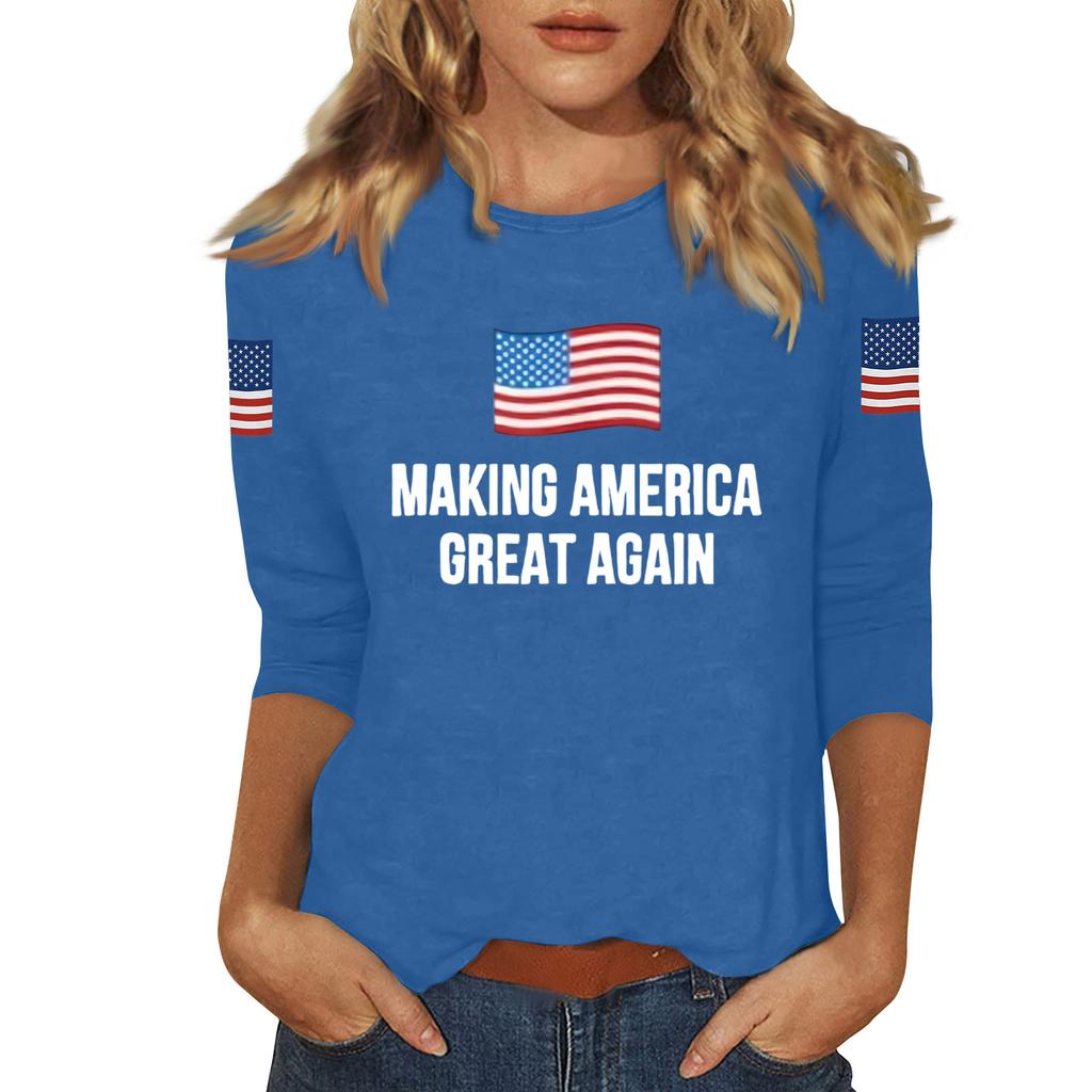 Women's Casual Fashionable Sexy Comfortable Neck Three-Quarter Sleeve Top