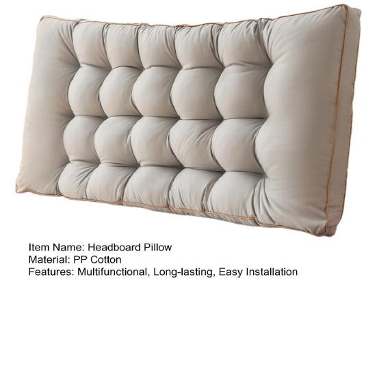 Headboard Pillow Headboard Backrest with Elastic Strap Bed Waist Support Cushion Daybed Bolster for Dorm Bedroom Sitting Reading