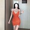 HotGirl's вечерние для ночного клуба сексуальное женское платье в стиле Pure Lust с глубоким вырезом и плиссированной талией на подтяжках, облегающее облегающее бедра платье