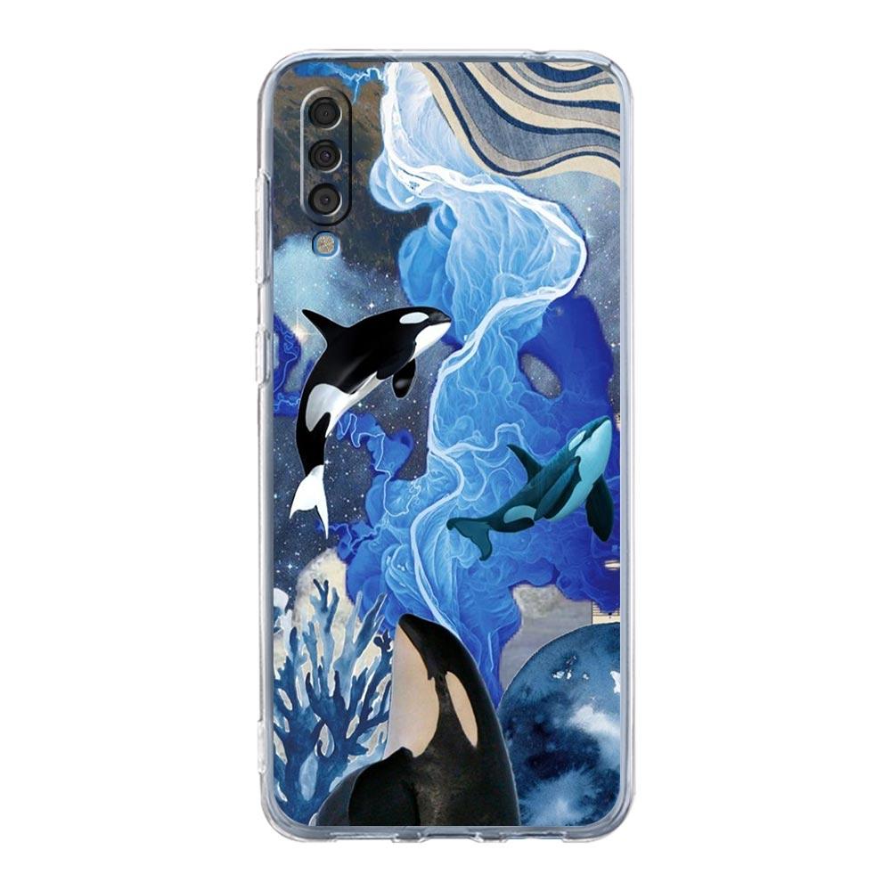 Чехол Для Samsung A54 A52 A50 A70 A40 A20S A20E A02S A12 A14 A16 A22 A24 A42 A34 A32 5G A04s A06 Косатка океан милая косатка