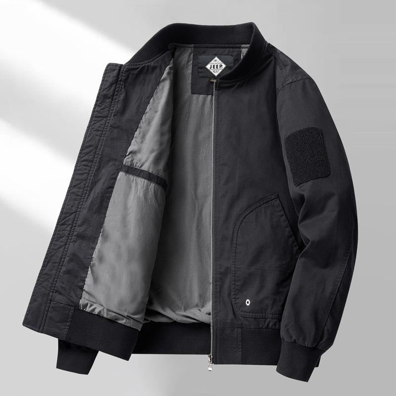 Cotton Bomber Jacket Men's Spring and Autumn Loose Large Size Men's Baseball Jacket