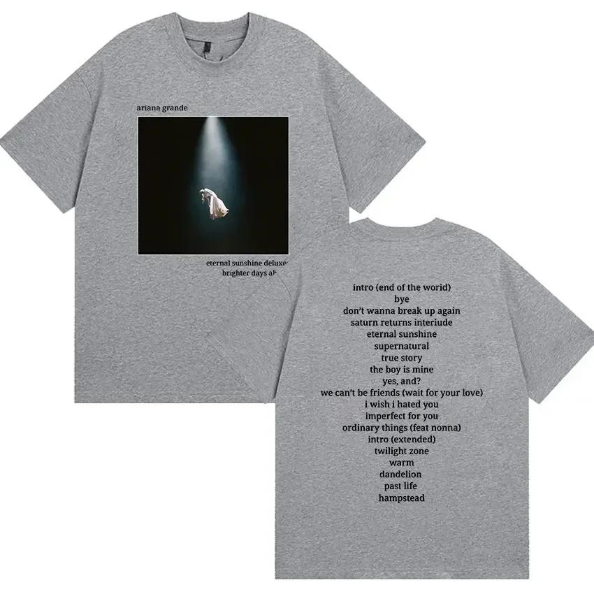 Ariana Grande Brighter Days Ahead Album Graphic T Shirts Unisex Wounisex Hip Hop Fashion Cotton Short Sleeve Tshirt Streetwear Black