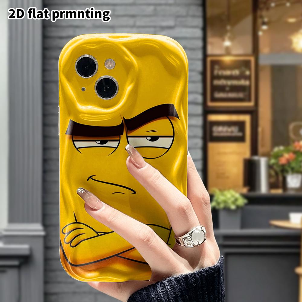 Phone case: 2D flat design suitable for iPhone 18 17 16 15 14 13 Pro protective case, not bothered by crossed arms face, perfect Christmas and Hallowe