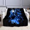 "Howling Wolves Under Full Moon" Patterned flannel blanket perfect for the bedroom living room, sofa, or a little nap