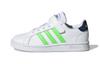 Adidas Neo GRAND COURT Comfortable And Trendy Abrasion Resistant Low top Kids' Skateboarding Shoes White Green GX5746