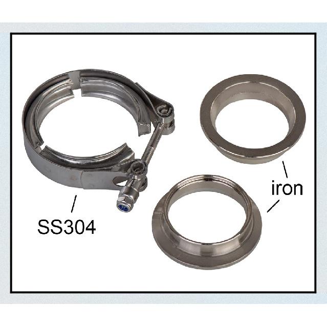 universal 2,2.25,2.5,3,4 inch V-Band Clamp Flange Kit Turbo Downpipe Wastegate V-band Turbo Exhaust Pipes Car Accessories