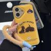 Вышитый щенок ремешок для чехла телефона Apple 16/17 iPhone 15 сумка с выступом конфетная воздушная подушка 14 держатель 13