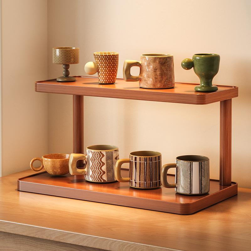 1PC cup holder, shelf, dining table, countertop, cup storage, desktop tea cup, water cup, coffee cup, tea set, finishing and display shelf