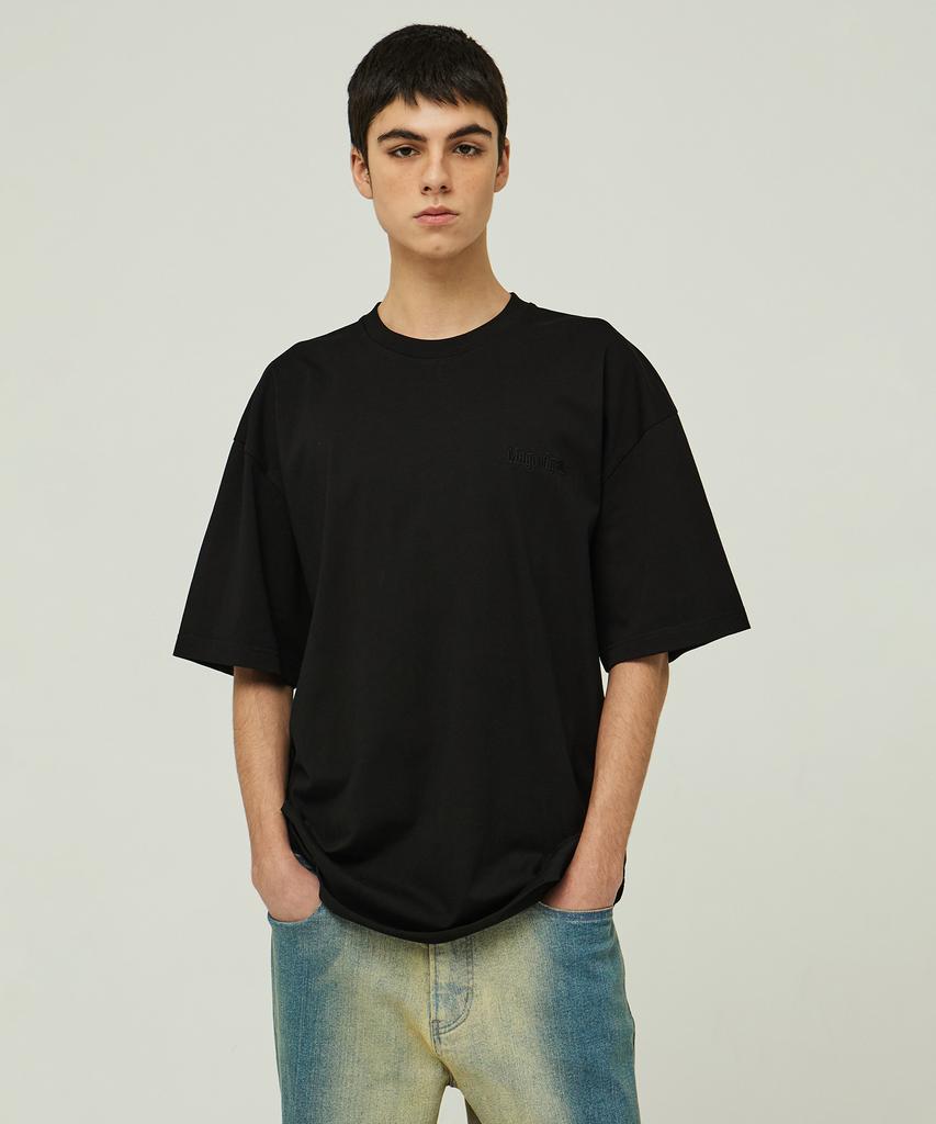 MAGOODGAN Swagver 3547 Back Art Oversized Black Short Sleeve Tee