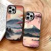 Япония Гора Фудзи Вишня Чехол для телефона Для iPhone 17,16,15,14,13,12,11 Plus,Pro Max,XS,Красочный Серебристый Черный Чехол