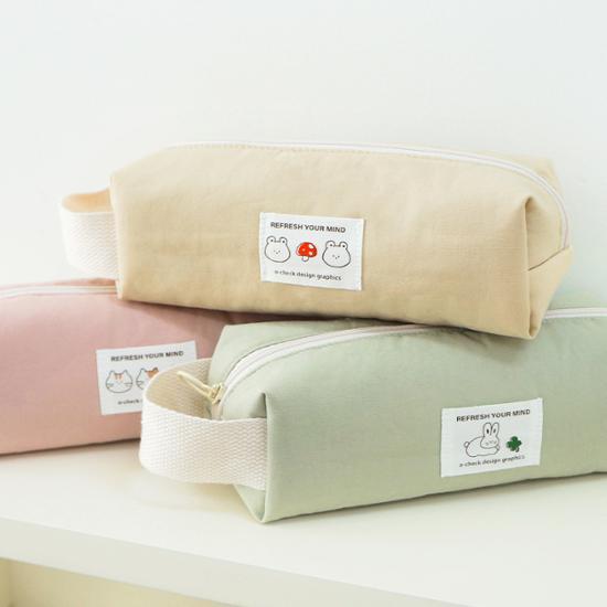 Мягкая сумка-карандаш Ocheck с квадратным ремешком, пенал для ручек, популярная фраза в Корее.