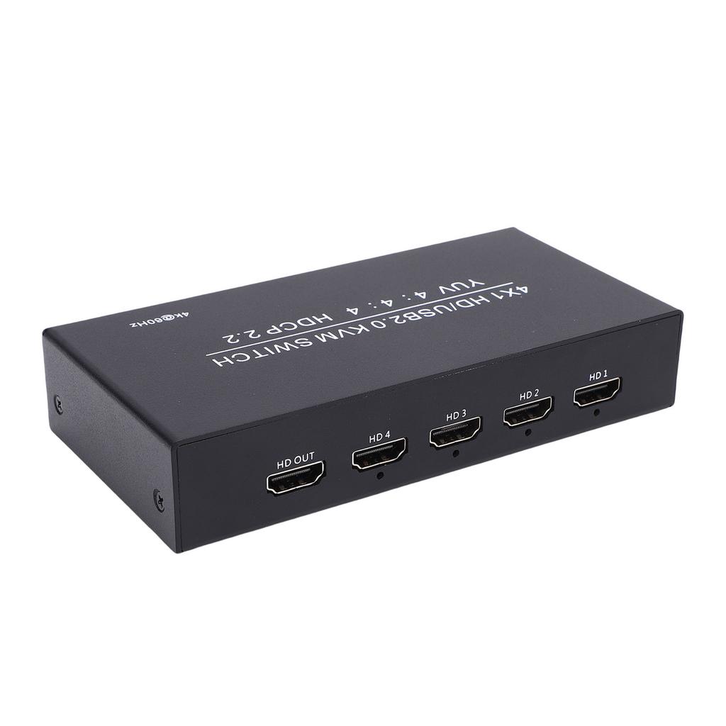 4x1 HD USB2.0 KVM 4K 60Гц Мультимедиа для совместного использования дисплея, клавиатуры, мыши, принтера 4 порта USB Type C и 4 кабеля