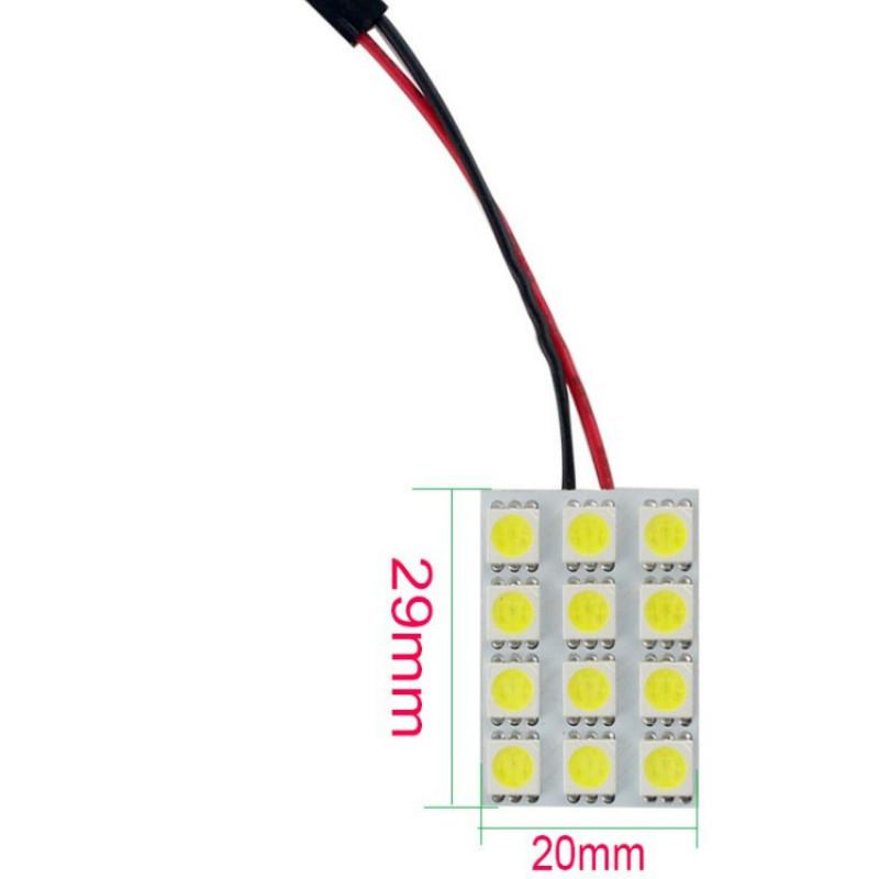 2 шт. T10 12 светодиодов 5050 smd Автомобильная лампочка в хвостовой части без полярности для чтения купольных ламп