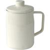 Fuji Enamel Oil Pot with Activated Carbon Cartridge, 0.8L, White, Filto+ OPF-0.8L W