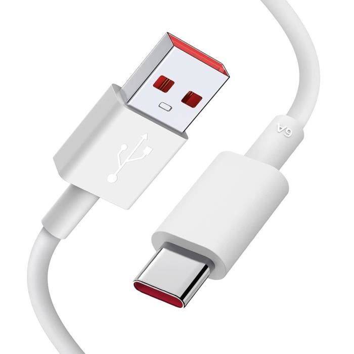 Быстрый зарядный кабель USB-C 6A для Xiaomi Redmi 14C 13C Redmi Note 14 13 4G-5G Note 13 Pro Plus 5G - 1 Метр Белый