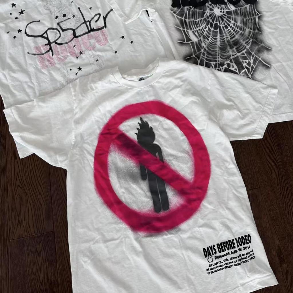 Унисекс футболка с круглым вырезом и английским принтом Travis Scott FW24