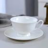 Простая белая кофейная чашка и тарелка, набор из двух предметов: керамическая чашка, чашка для воды, цветочная чашка для чая, чашка для молока