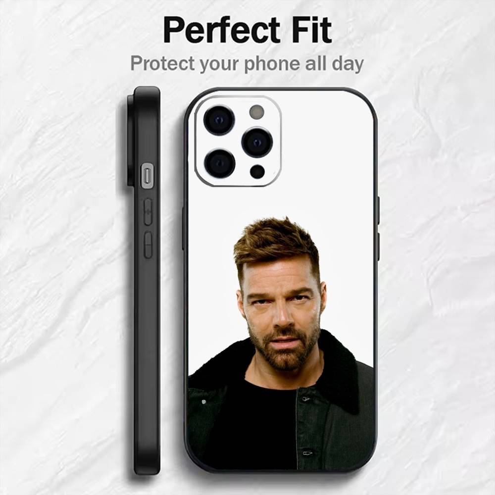 Ricky M-Martin Printed Phone Case For iPhone17,16,15,14,13,12 Plus,Max Soft Silicone Black Cover