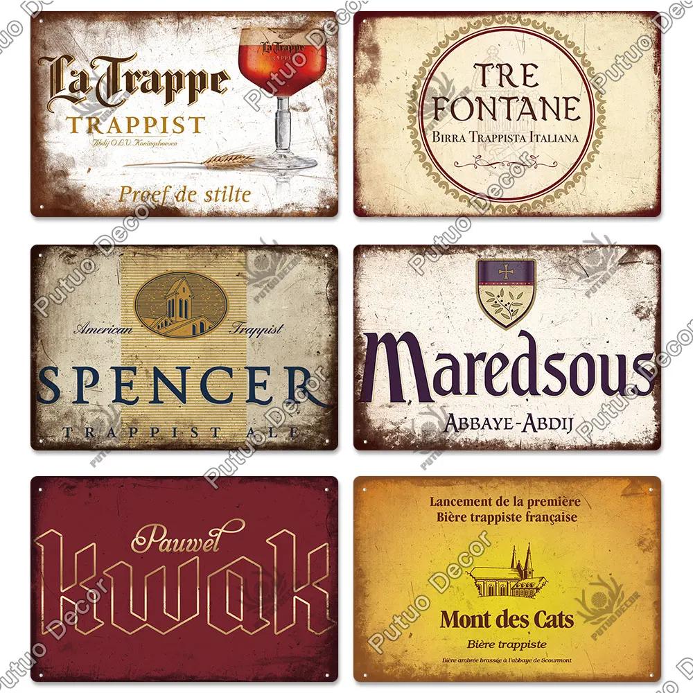 Putuo Декор Бельгия Пивная табличка металлическая винтажная жестяная вывеска металлическая вывеска декоративная табличка Настенный декор паб-бар человек пещера клуб украшение