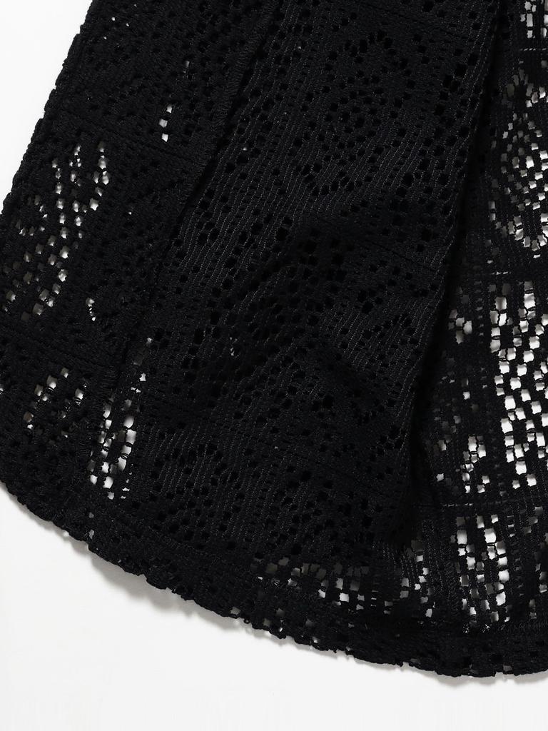 В:MING LIFE STORE от BEAMS Женский приталенный жакет с кружевом (Размеры S-M) черный