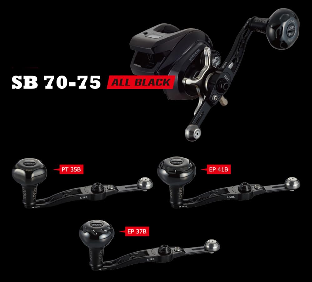 LIVRE 11472 SB B Series with EP37B for All Black 70-75 Knob, Daiwa/ABU Right-Handed Reels, SBA-77DR-KB37