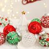 Christmas Ornament Set Red Green White PET Painted Baubles Tree Decor Holiday Party Gift