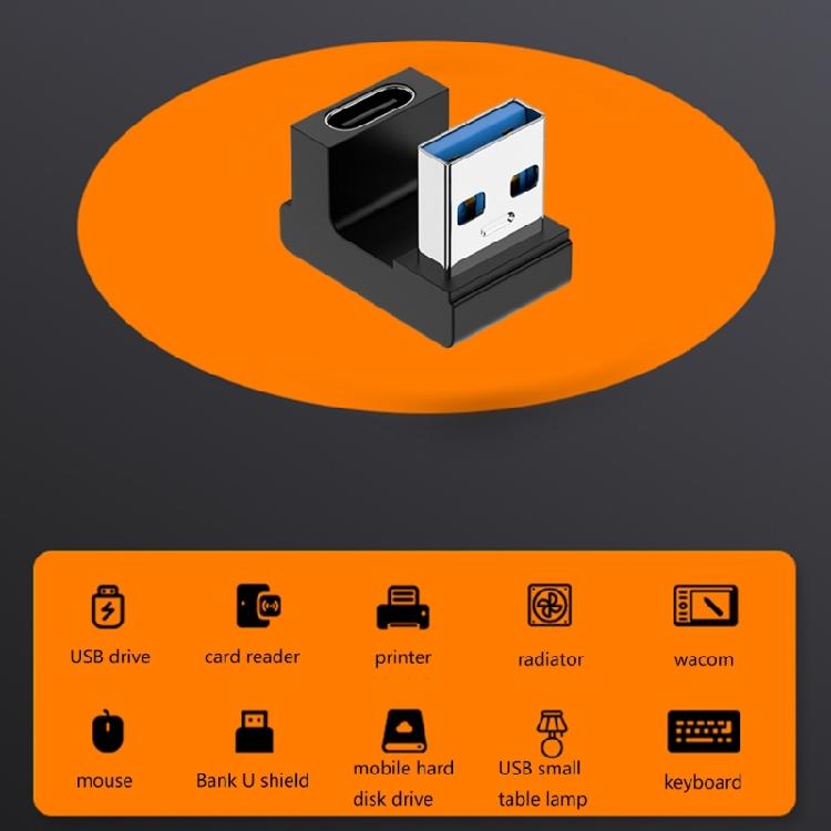 Конвертер Type C Female на USB 3.0 Male 10 Гбит/с Type C на USB 3.0 90 градусов