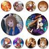 32/44/58mm 58mm Kurafuto Rorensu Horo Badge Cute Anime Wolf Brooches Handmade Platic Lapel Pin for Clothes Hat Backpack Jewelry Accessories