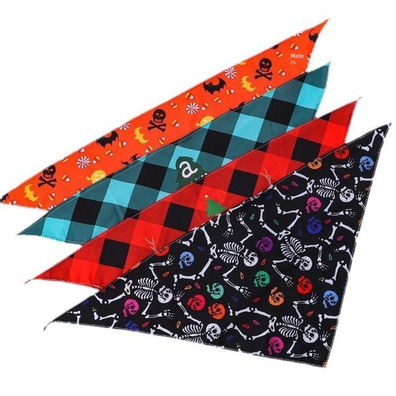Thanksgiving Pet Supplies Dog Saliva Towel Christmas Pet Triangular Scarf Halloween Dogs and Cats Bib Bib