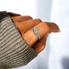 Cubic Zirconia Blue Double Wave Ring Simple Design Sea Wave Adjustable Rings Trendy Ocean Surf Jewelry Gift Wholesale