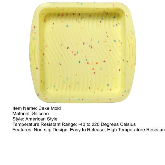 9 Inch Nonstick Square Cake Pan Easy Release Non-Slip High Temperature Resistant Silicone Cake Mold Baking Pan DIY Supplies