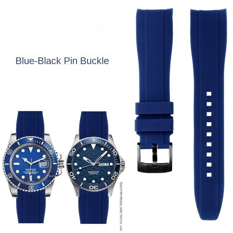 Изогнутый резиновый ремешок для Rolex Water Ghost Seiko Mido helmsman Casio swordfish arc водонепроницаемый силиконовый ремешок для дайверских часов 22 мм