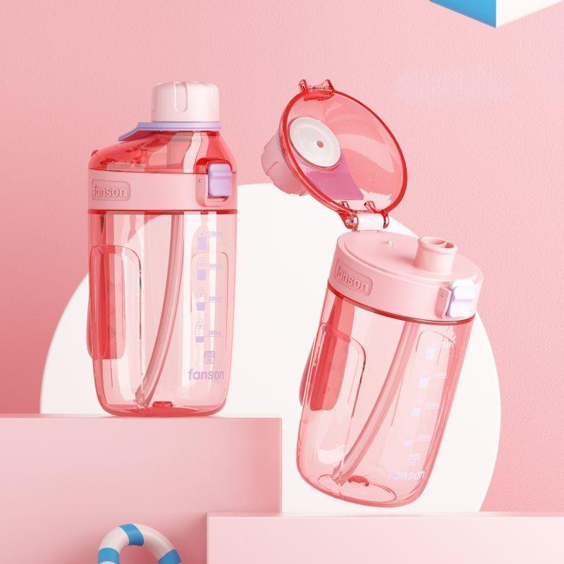 Соломенный тип, простая портативная чашка для воды, фитнес-спортивная бутылка для воды, студенческая водонепроницаемая пластиковая чашка для воды