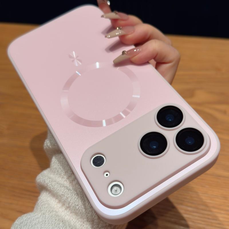 Luxury Metallic Paint AG Nano Frosted For Magsafe Case for iPhone 17 16 15 14 Plus 13 12 11 Pro Max Wireless Charging Cover