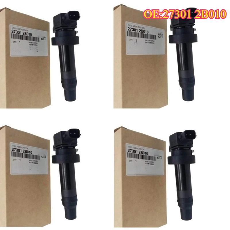 High quality New For 27301-2B010 4Pcs Ignition Coil For Hyundai Accent Elantra GT i30 Kia Soul Rio Forte Koup 1.6L 27301 2B010