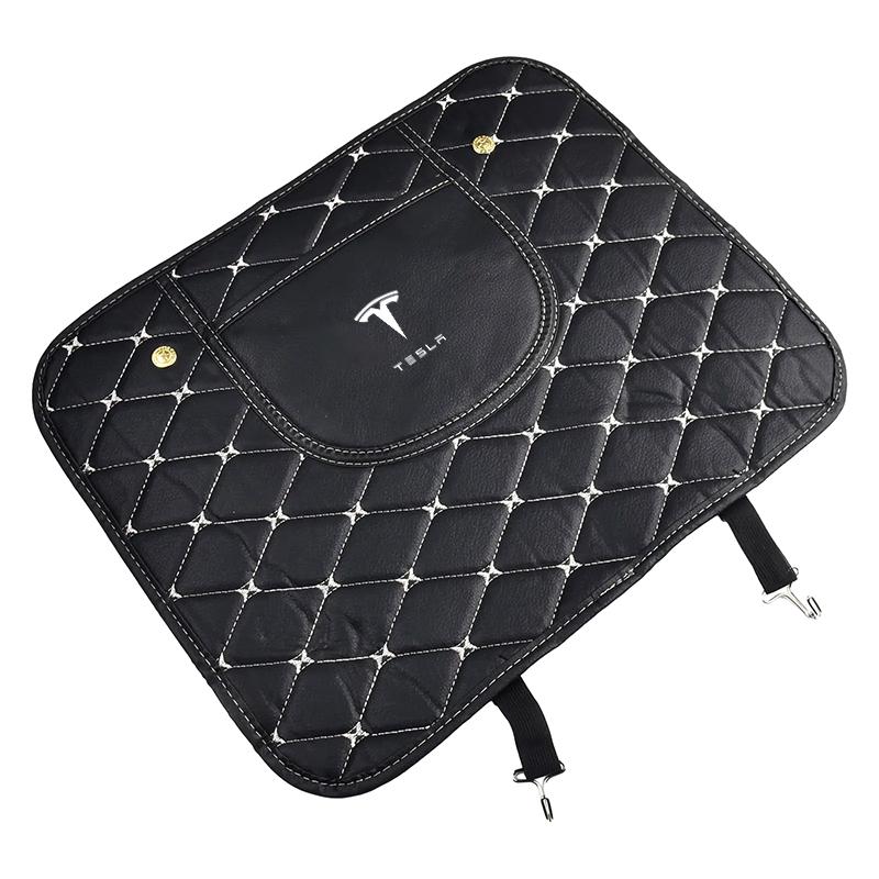 Car Anti-kick Pad Interior Pu Leather Auto Seat Back Protector Pads For Tesla Model 3 Model S Model X Y Roadster Performance