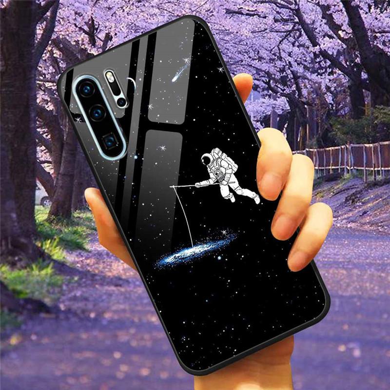 Чехол для телефона Huawei P30 Pro Lite Чехол Закаленное стекло Космический Волк Лев Funda для HUAWEI P30 Lite Роскошные чехлы P30Pro P 30 Кошка