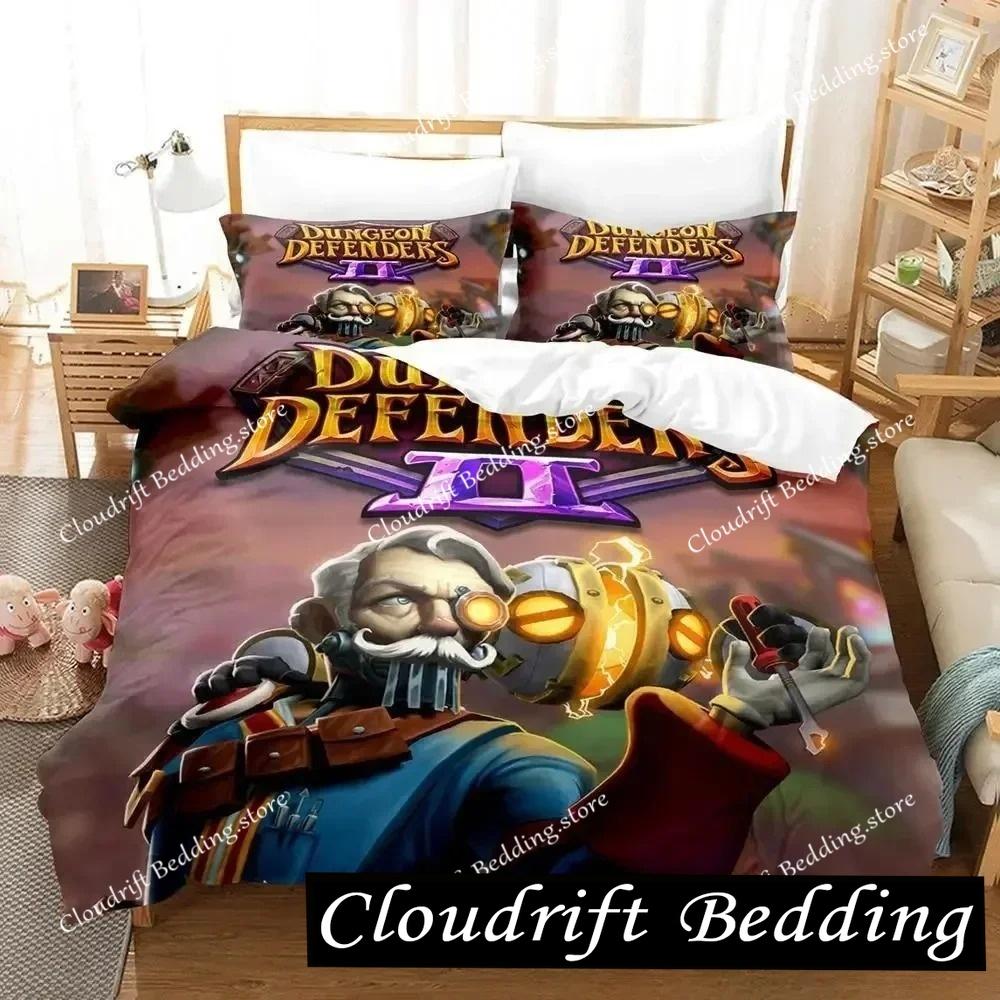 Game Dungeon Defenders Bedding Set Cartoon Anime Adult Kid Bedroom Duvet cover Sets 3D Print anime home textile