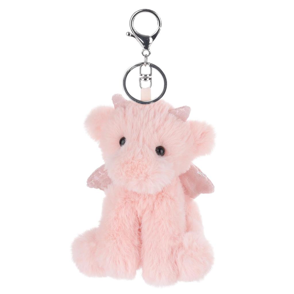 Apricot Lamb Pink Dragon Cute Soft Keychain Plush Perfect for Boys and Fits Kids Backpacks and 10cm Toy, Girls, Purses,