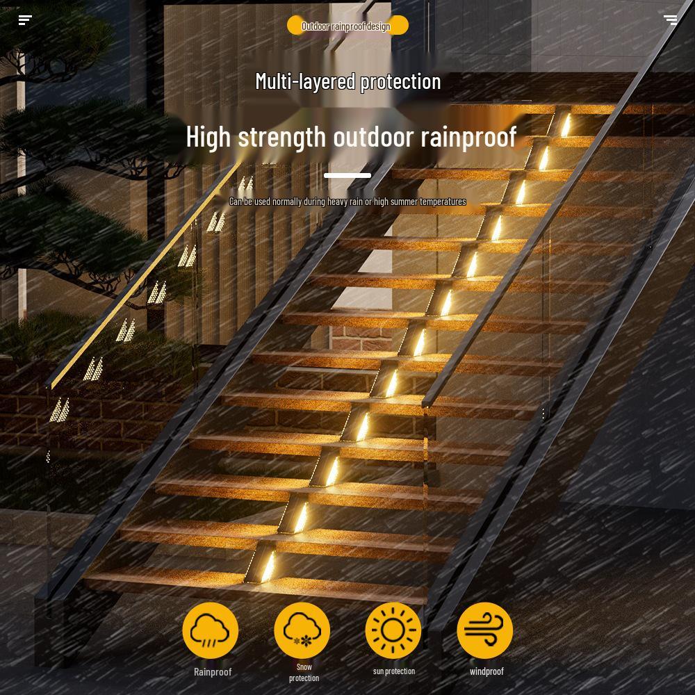 Rainproof Solar Step & Pathway Lights for Outdoor Courtyard