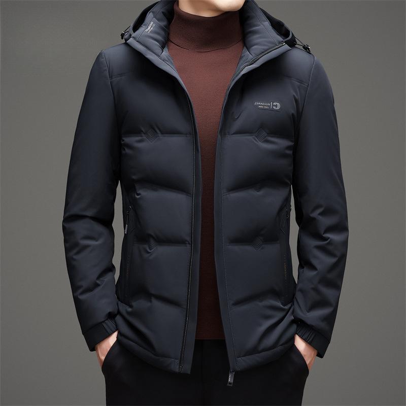 Зимняя мужская куртка-пуховик для мужчин среднего возраста, деловой, повседневный, из молочного шелка, мужская, утепленная, для папы