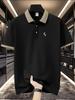 Mens Contrast Collar Short Sleeve Polo Shirt, Casual Picnic Leisure Tops, Regular Fit for Park Walk Outdoor Stroll Commute Leisure Wear
