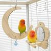 Bite Resistant Bird Flower Mirror Toy Hanging Parrot Swing Toy Parrot Swing Stand  Cage Accessories