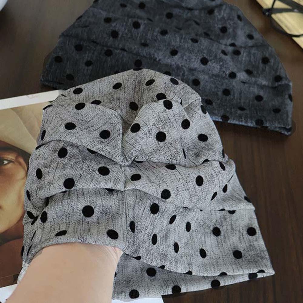 Retro Slouchy Skull Cap Elastic Vintage Pullover Hat Elegant Turban Cap Windproof Head Wrap Women