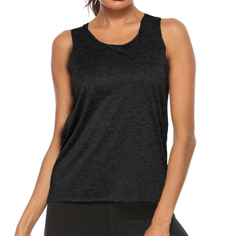 Women Fashion Sexy Solid Breathable Sleeveless Off Shoulder Vest Shirt Sports Casual Blouse