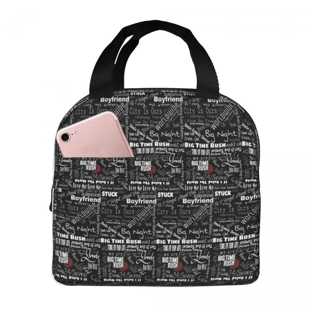 Big Time Rush Band Insulated Lunch Bag for Women Office Cooler Thermal Food Box Tote Portable Lunch Boxes Container