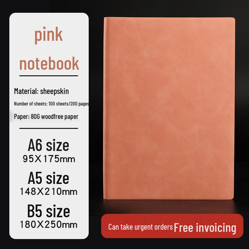 Блокнот A5 из мягкой овчины с петлей для ручки и персонализацией логотипа - Толстый журнал для деловых встреч