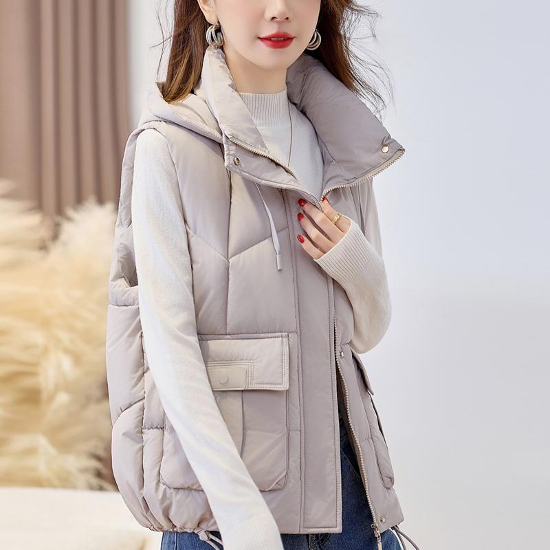 Модный зимний женский теплый жилет с капюшоном, толстые повседневные куртки без рукавов, женские короткие пальто