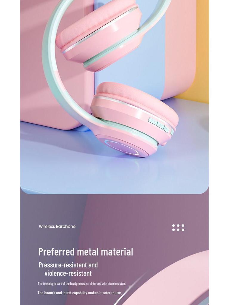 Беспроводная игровая гарнитура с шумоподавлением Bluetooth, полноразмерная, с мощным басом, совместима с телефонами Apple и Huawei