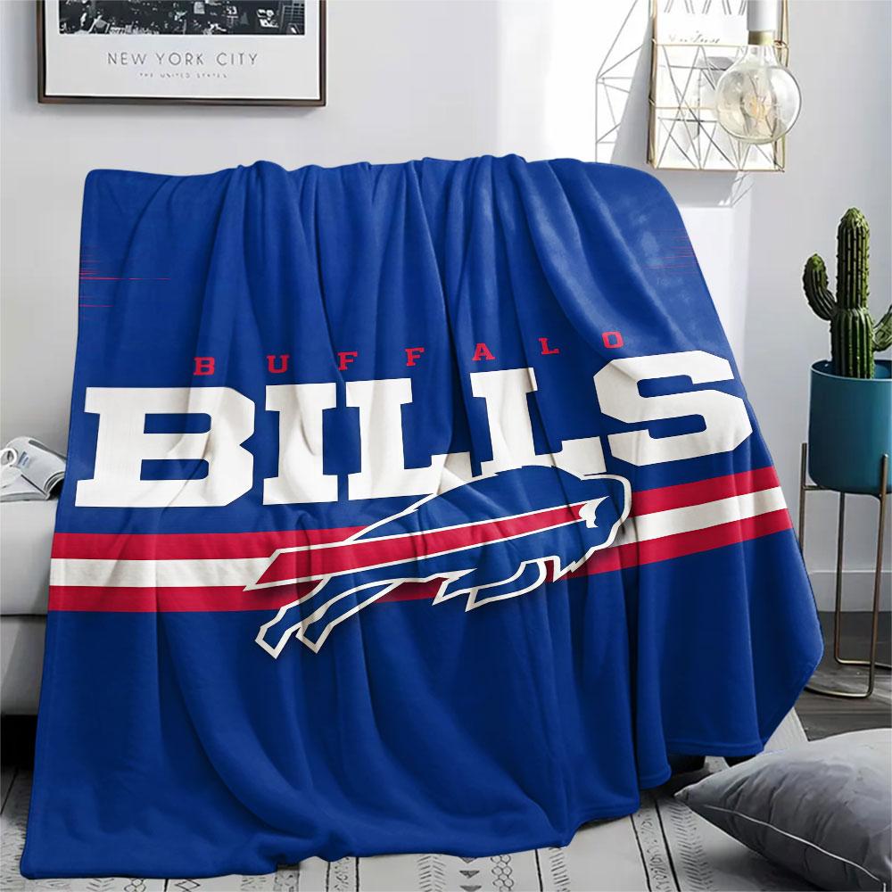 Buffalo Bills Printed Flannel Blanket, soft throw for bedroom sofa, washable, fan merchandise, great gift.